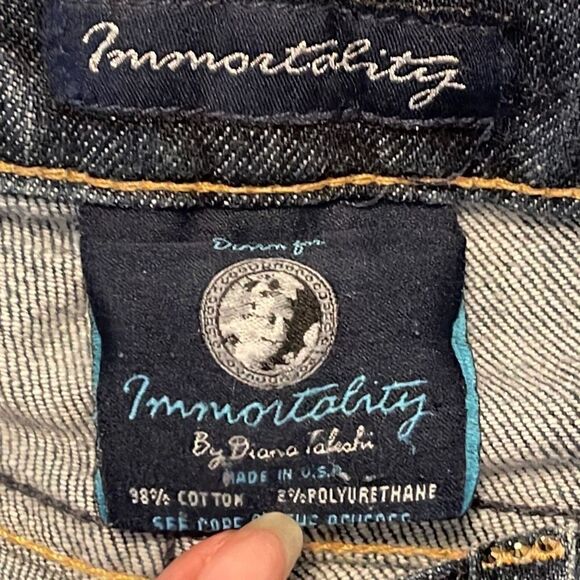 Immortality By Diana Tabeshi Women’s Bootcut Jeans Denim Low Rise Pocket Medium - Picture 5 of 14